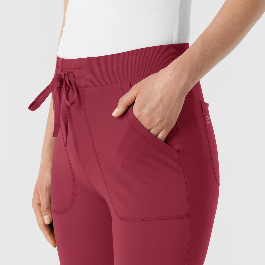 Wink Scrubs Women's Knit Track Scrub Pant Ruby | scrub-supply.com