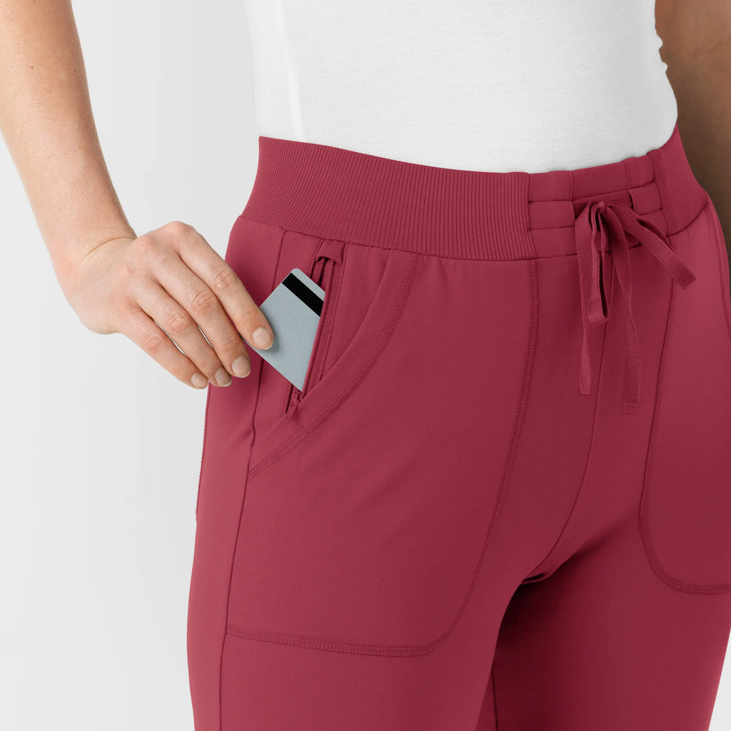 Wink Scrubs Women's Knit Track Scrub Pant Ruby | scrub-supply.com