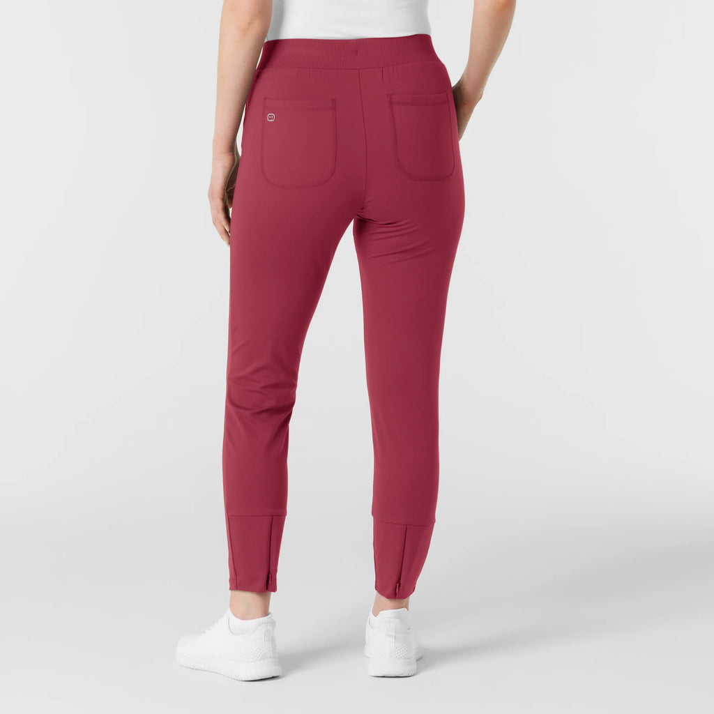 Wink Scrubs Women's Knit Track Scrub Pant Ruby | scrub-supply.com