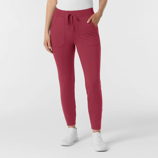 Wink Scrubs Women's Knit Track Scrub Pant Ruby | scrub-supply.com