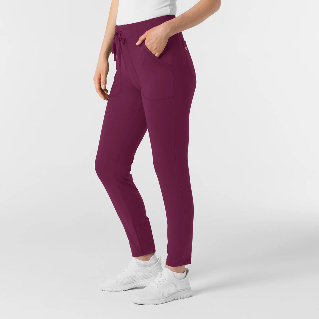 Wink Scrubs Knit Women's Track Scrub Pant Wine | scrub-supply.com