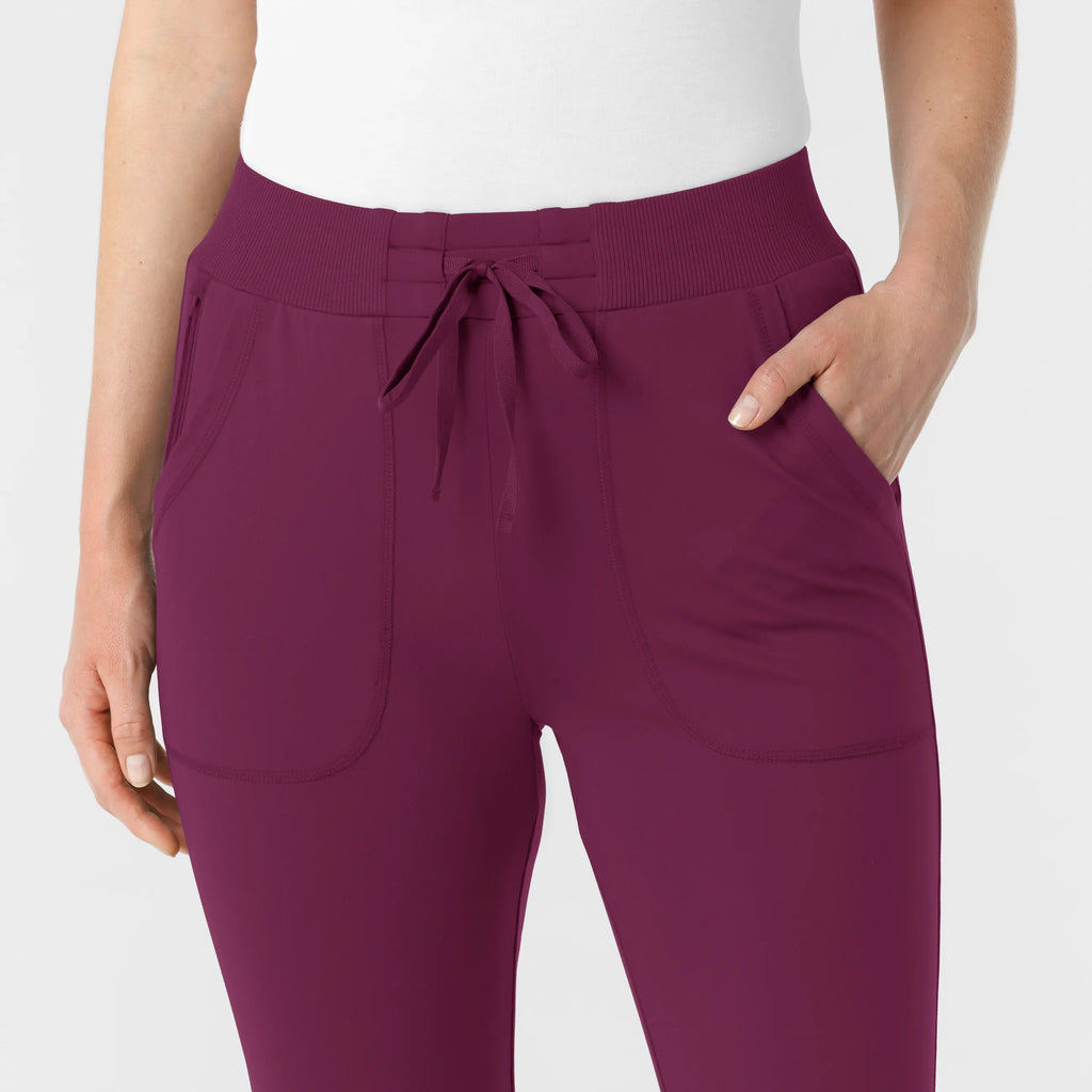 Wink Scrubs Knit Women's Track Scrub Pant Wine | scrub-supply.com