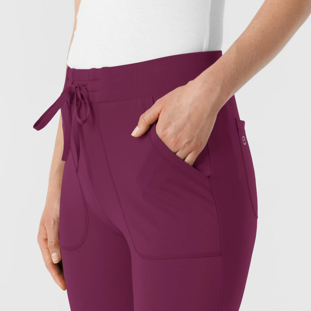 Wink Scrubs Knit Women's Track Scrub Pant Wine | scrub-supply.com