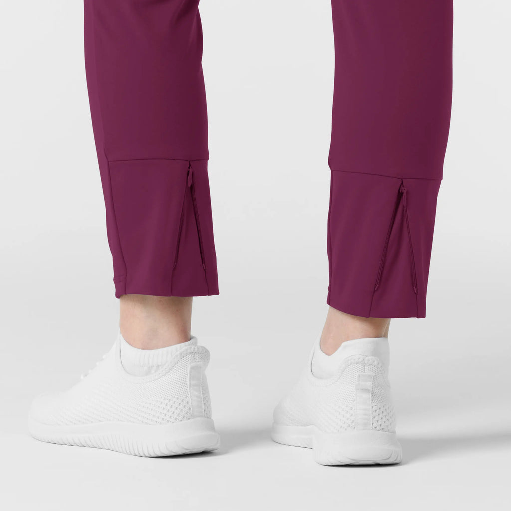 Wink Scrubs Knit Women's Track Scrub Pant Wine | scrub-supply.com