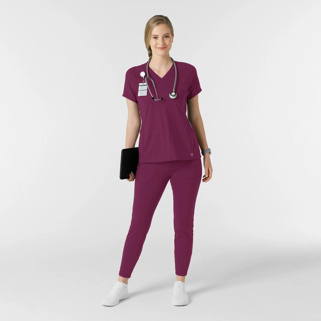 Wink Scrubs Knit Women's Track Scrub Pant Wine | scrub-supply.com