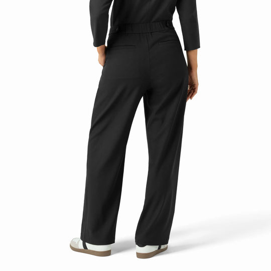 Wink Scrubs Women's Pleated Wide Leg Scrub Trouser Black | scrub-supply.com