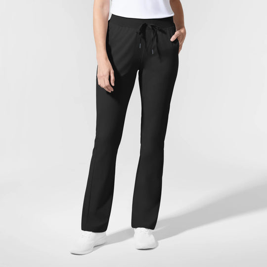 Wink Scrubs Women's AURA Mid Rise Align Bootcut Scrub Pant Black | scrub-supply.com