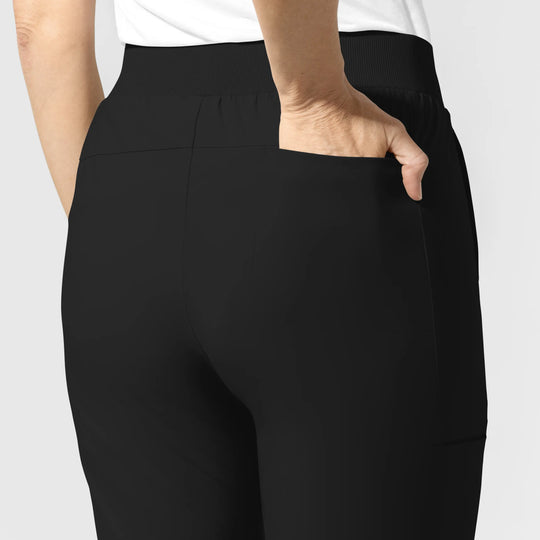 Wink Scrubs Women's AURA Mid Rise Align Bootcut Scrub Pant Black | scrub-supply.com