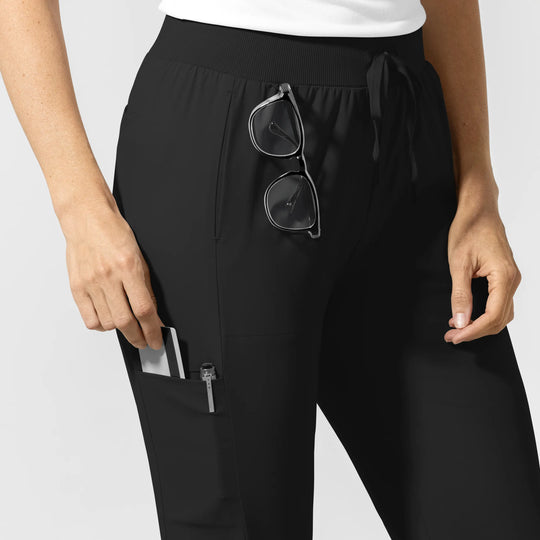 Wink Scrubs Women's AURA Mid Rise Align Bootcut Scrub Pant Black | scrub-supply.com