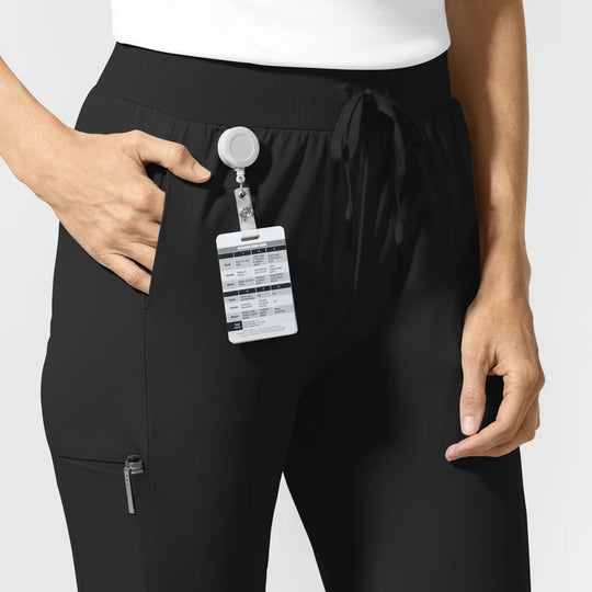 Wink Scrubs Women's AURA Mid Rise Align Bootcut Scrub Pant Black | scrub-supply.com