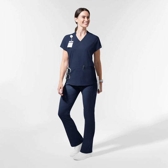 Wink Scrubs Women's AURA Mid Rise Align Bootcut Scrub Pant Navy | scrub-supply.com