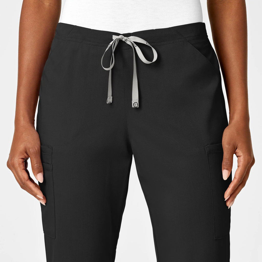 Wink Scrubs Women's Moderate Flare Leg Cargo Scrub Pant Black | scrub-supply.com