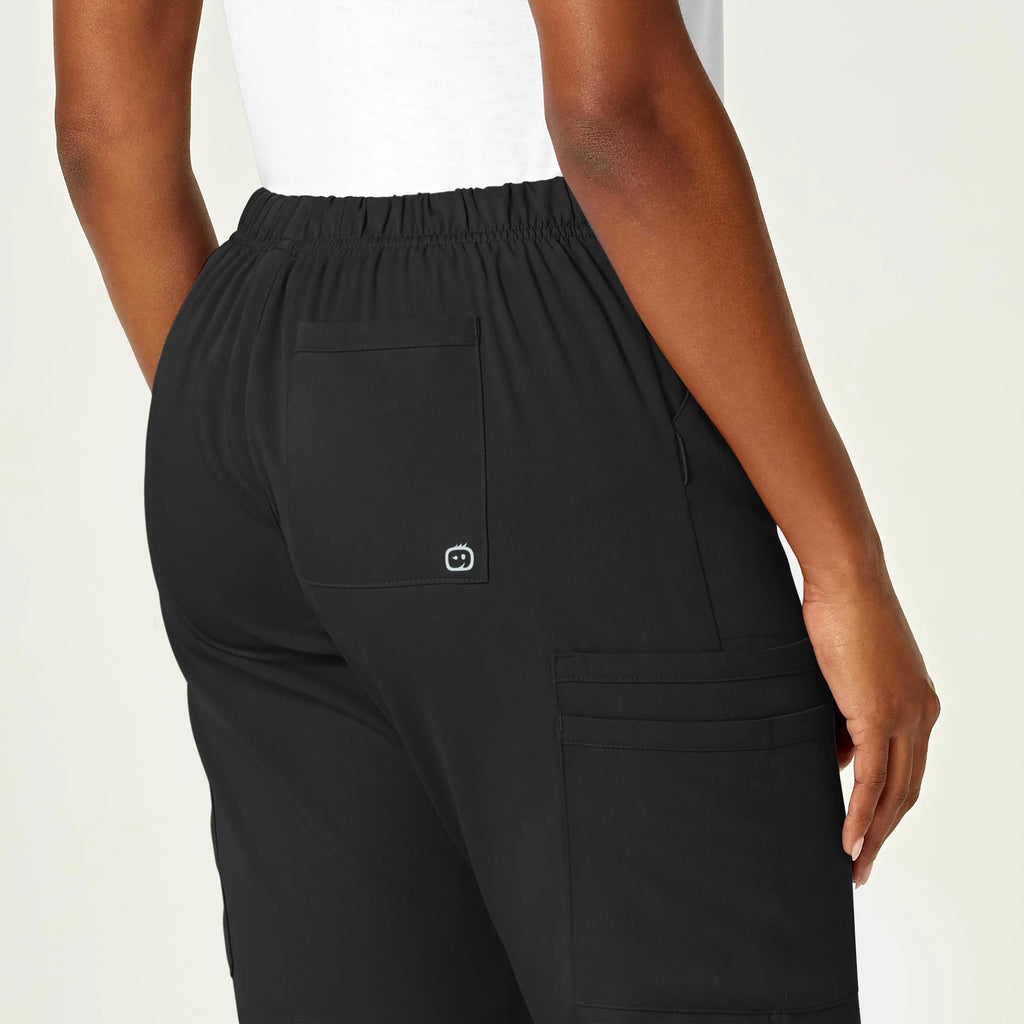 Wink Scrubs Women's Moderate Flare Leg Cargo Scrub Pant Black | scrub-supply.com