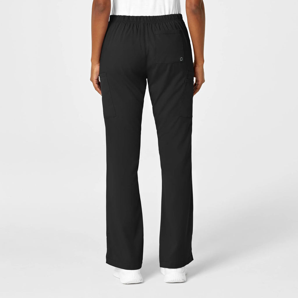 Wink Scrubs Women's Moderate Flare Leg Cargo Scrub Pant Black | scrub-supply.com