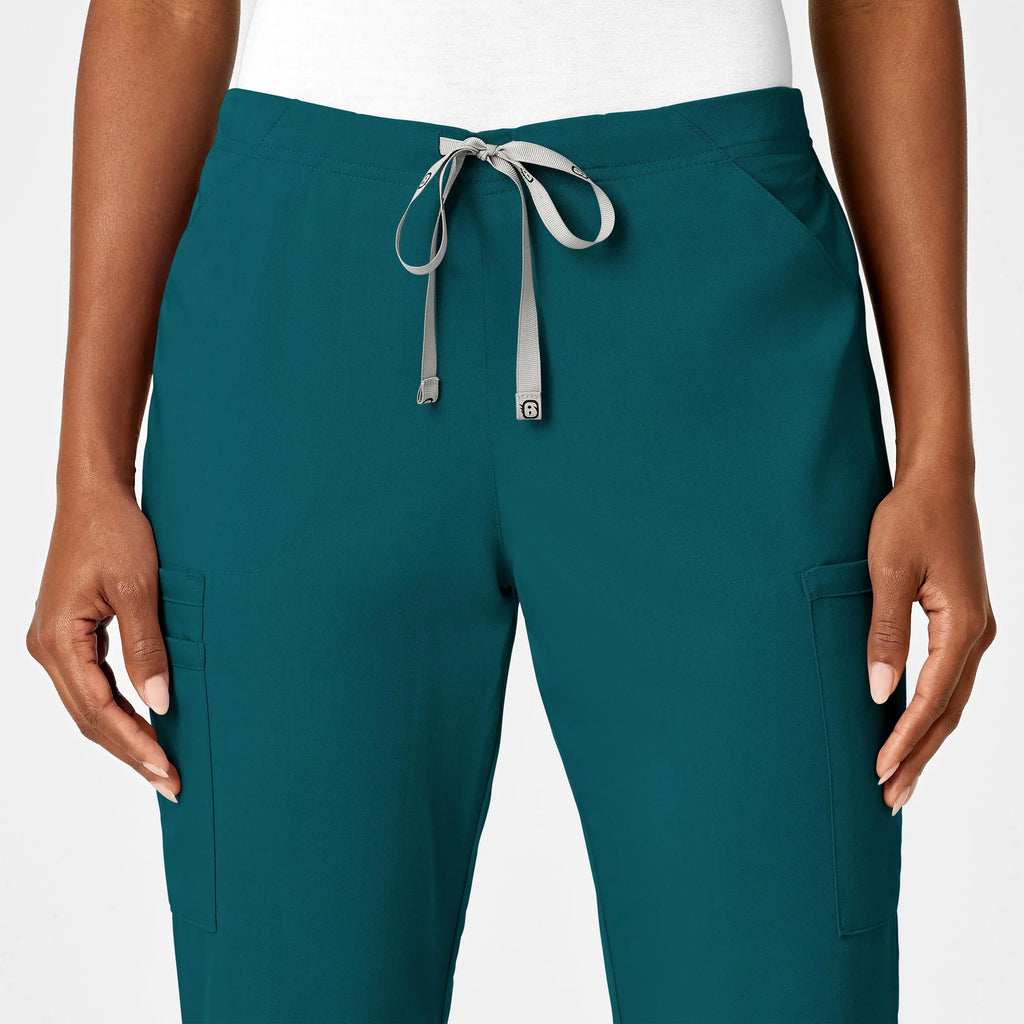 Wink Scrubs Women's Moderate Flare Leg Cargo Scrub Pant Caribbean Blue | scrub-supply.com