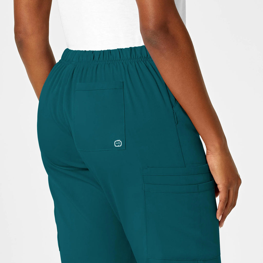 Wink Scrubs Women's Moderate Flare Leg Cargo Scrub Pant Caribbean Blue | scrub-supply.com