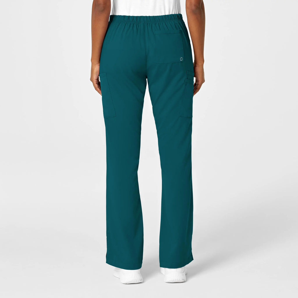 Wink Scrubs Women's Moderate Flare Leg Cargo Scrub Pant Caribbean Blue | scrub-supply.com