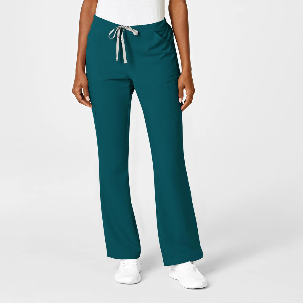 Wink Scrubs Women's Moderate Flare Leg Cargo Scrub Pant Caribbean Blue | scrub-supply.com