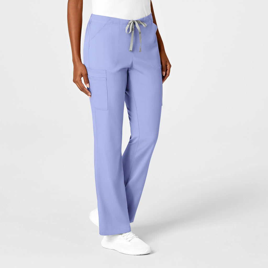 Wink Scrubs Women's Moderate Flare Leg Cargo Scrub Pant Ceil Blue | scrub-supply.com