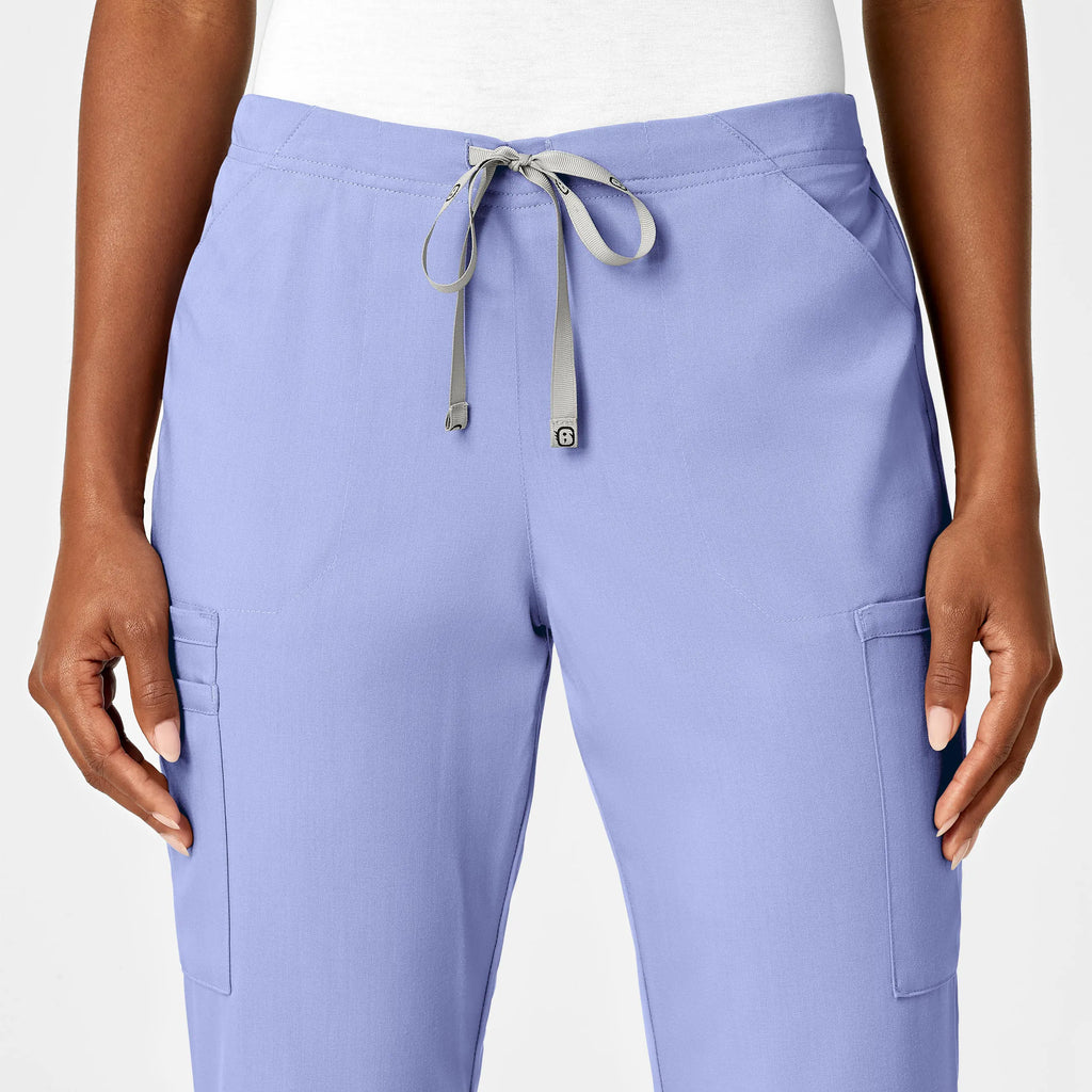 Wink Scrubs Women's Moderate Flare Leg Cargo Scrub Pant Ceil Blue | scrub-supply.com