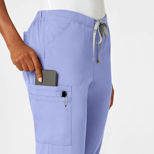 Wink Scrubs Women's Moderate Flare Leg Cargo Scrub Pant Ceil Blue | scrub-supply.com