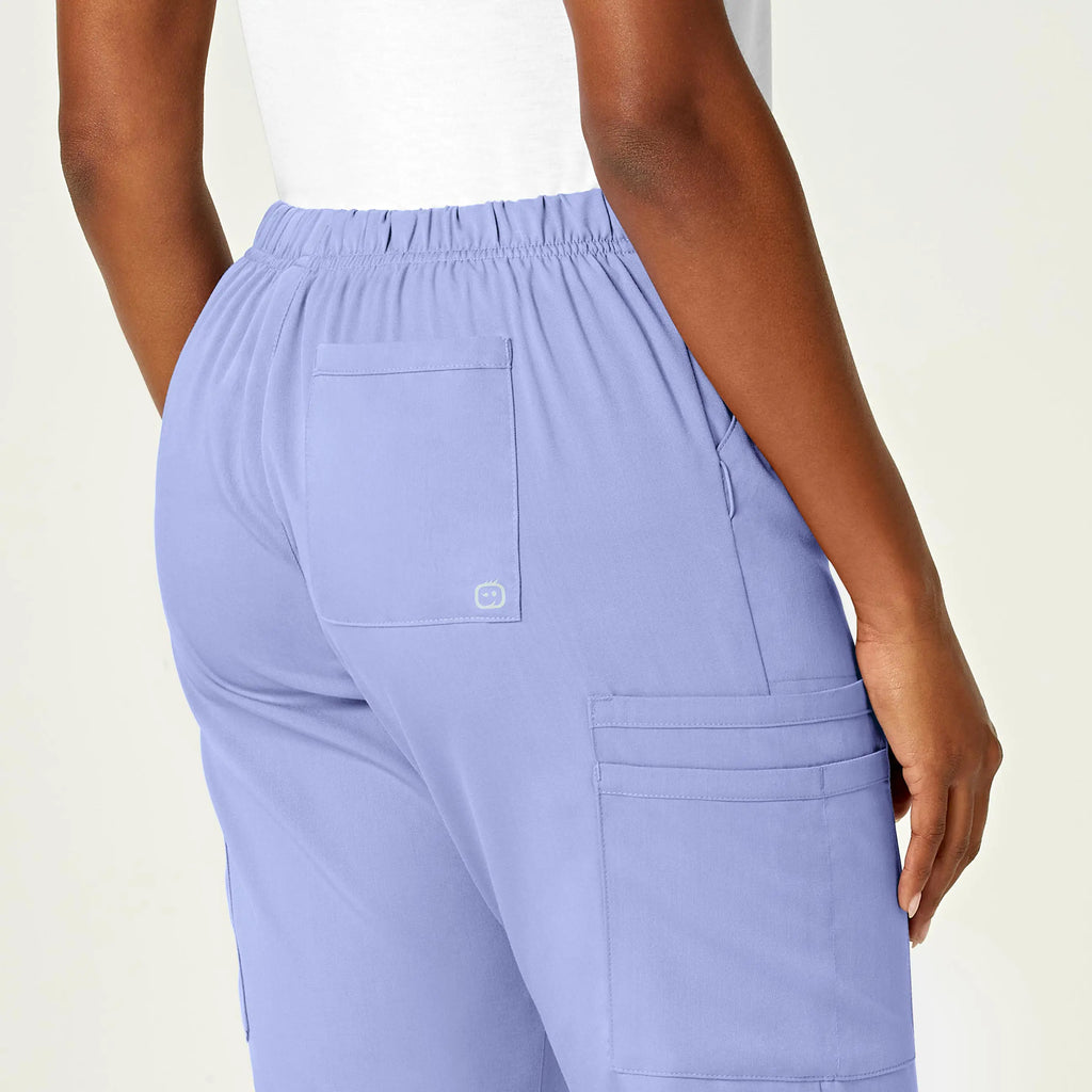 Wink Scrubs Women's Moderate Flare Leg Cargo Scrub Pant Ceil Blue | scrub-supply.com