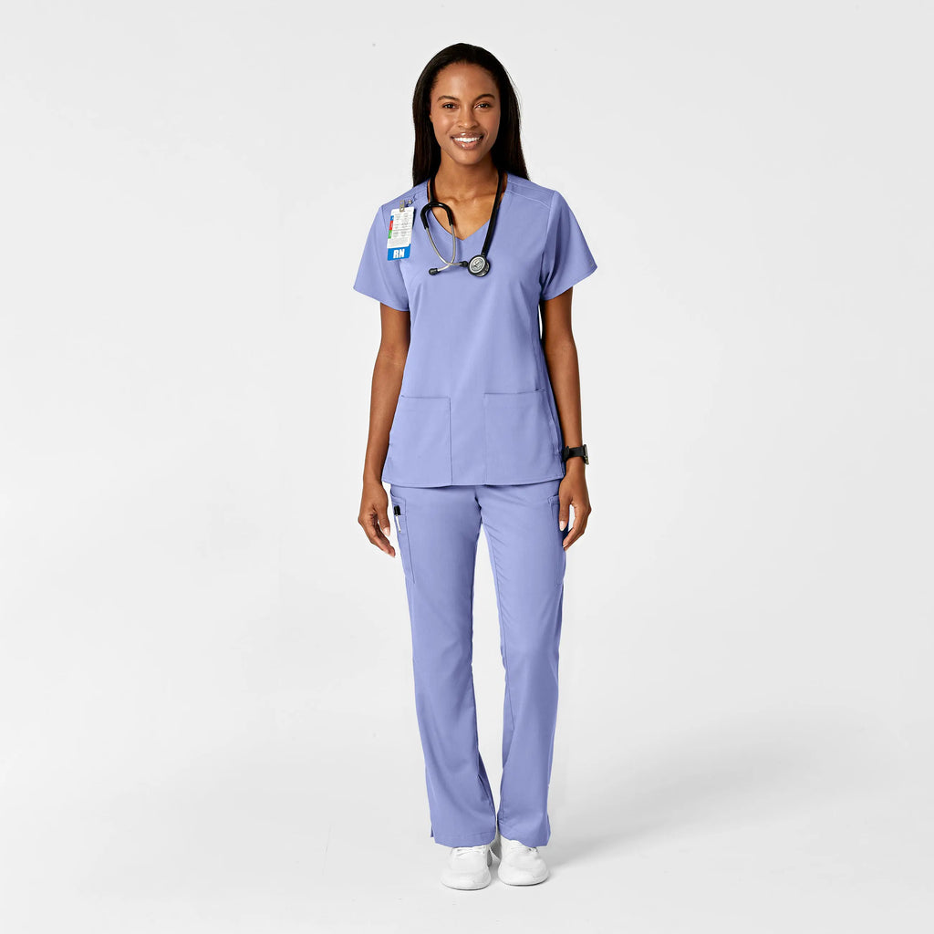 Wink Scrubs Women's Moderate Flare Leg Cargo Scrub Pant Ceil Blue | scrub-supply.com