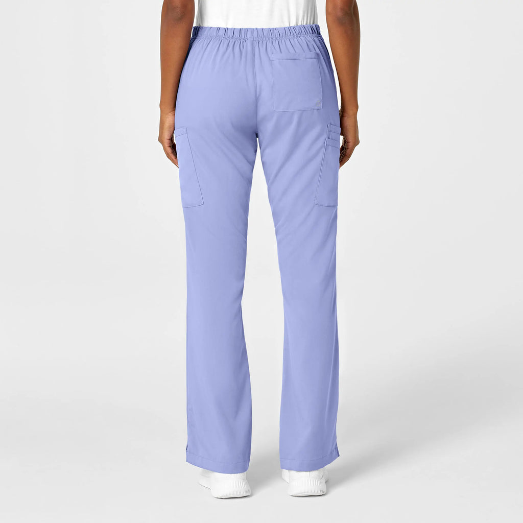 Wink Scrubs Women's Moderate Flare Leg Cargo Scrub Pant Ceil Blue | scrub-supply.com