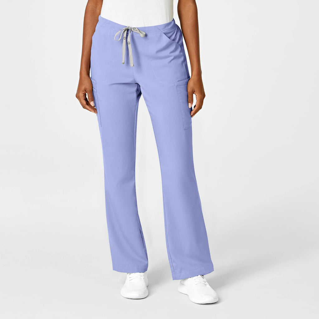 Wink Scrubs Women's Moderate Flare Leg Cargo Scrub Pant Ceil Blue | scrub-supply.com