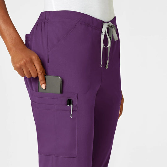 Wink Scrubs Women's Moderate Flare Leg Cargo Scrub Pant Eggplant | scrub-supply.com