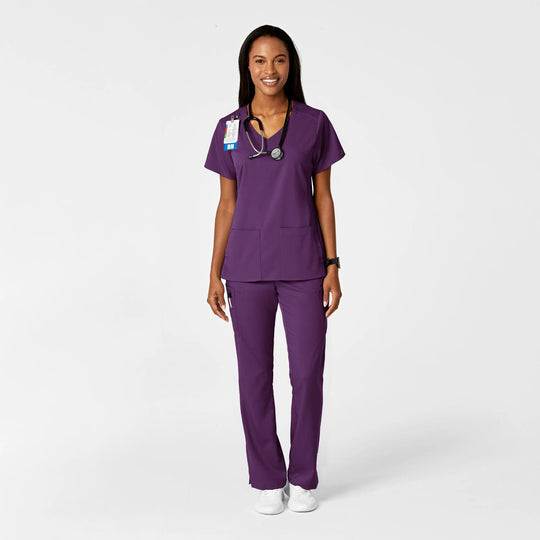Wink Scrubs Women's Moderate Flare Leg Cargo Scrub Pant Eggplant | scrub-supply.com