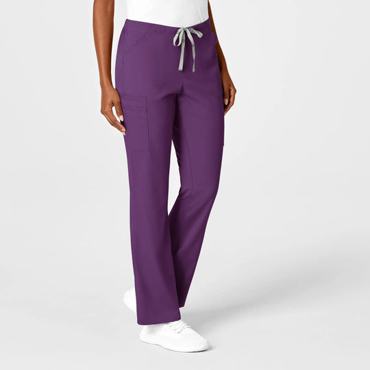 Wink Scrubs Women's Moderate Flare Leg Cargo Scrub Pant Eggplant | scrub-supply.com