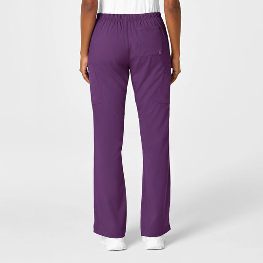 Wink Scrubs Women's Moderate Flare Leg Cargo Scrub Pant Eggplant | scrub-supply.com
