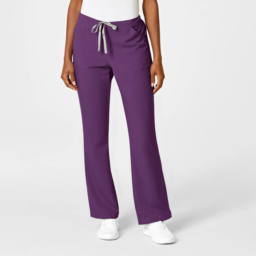 Wink Scrubs Women's Moderate Flare Leg Cargo Scrub Pant Eggplant | scrub-supply.com