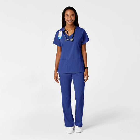 Wink Scrubs Women's Moderate Flare Leg Cargo Scrub Pant Galaxy Blue | scrub-supply.com