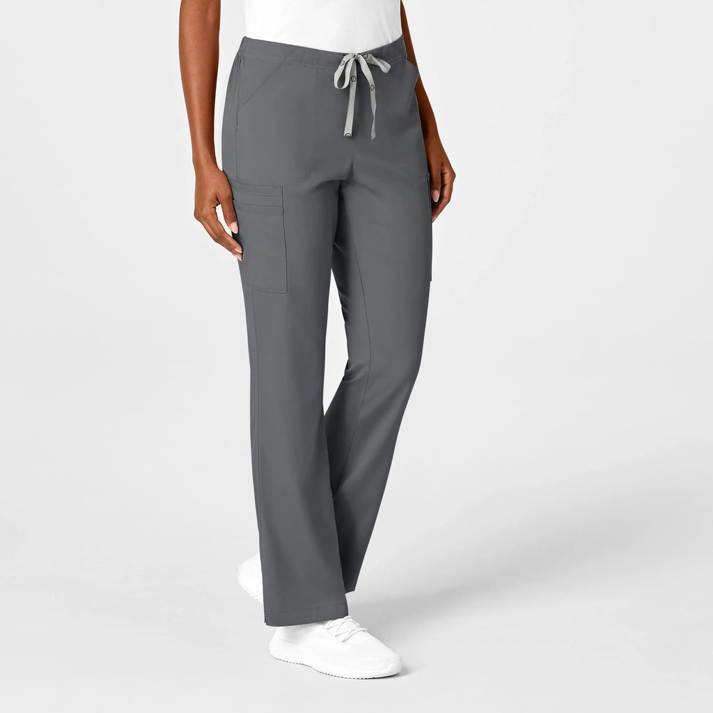 Wink Scrubs Women's Moderate Flare Leg Cargo Scrub Pant Pewter | scrub-supply.com