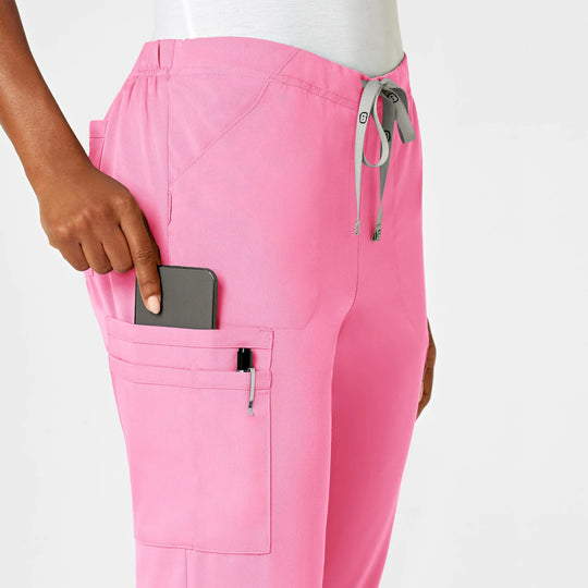 Wink Scrubs Women's Moderate Flare Leg Cargo Scrub Pant Pink Blossom | scrub-supply.com