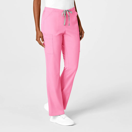 Wink Scrubs Women's Moderate Flare Leg Cargo Scrub Pant Pink Blossom | scrub-supply.com