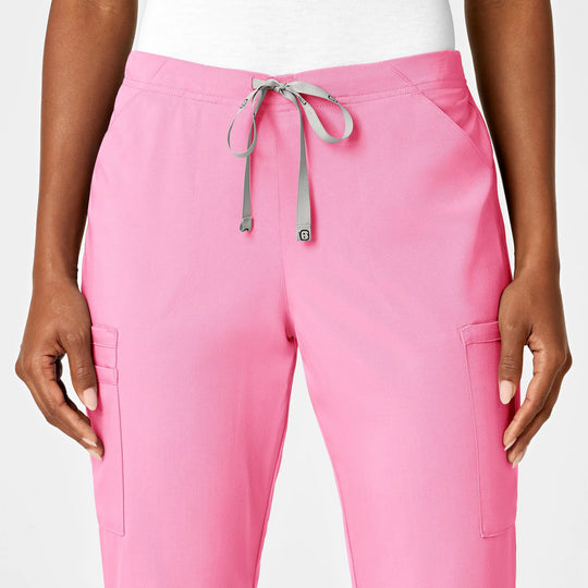 Wink Scrubs Women's Moderate Flare Leg Cargo Scrub Pant Pink Blossom | scrub-supply.com