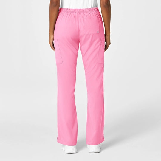 Wink Scrubs Women's Moderate Flare Leg Cargo Scrub Pant Pink Blossom | scrub-supply.com