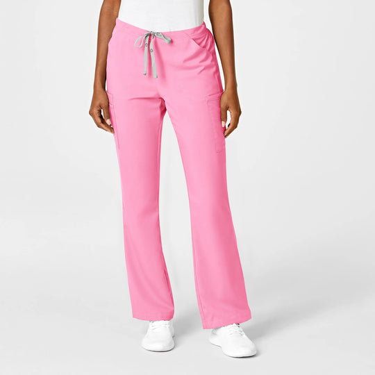Wink Scrubs Women's Moderate Flare Leg Cargo Scrub Pant Pink Blossom | scrub-supply.com