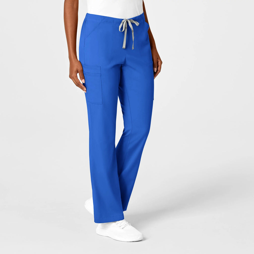 Wink Scrubs Women's Moderate Flare Leg Cargo Scrub Pant Royal Blue | scrub-supply.com