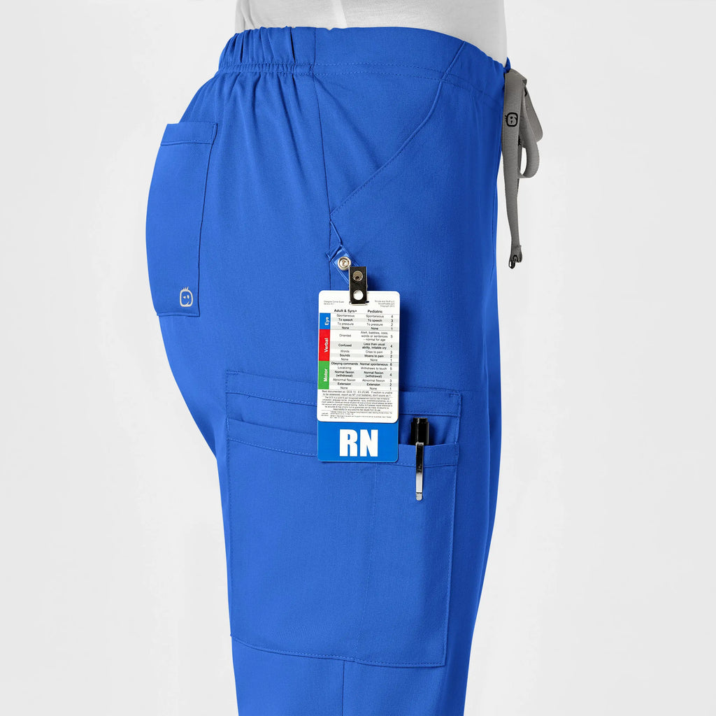 Wink Scrubs Women's Moderate Flare Leg Cargo Scrub Pant Royal Blue | scrub-supply.com