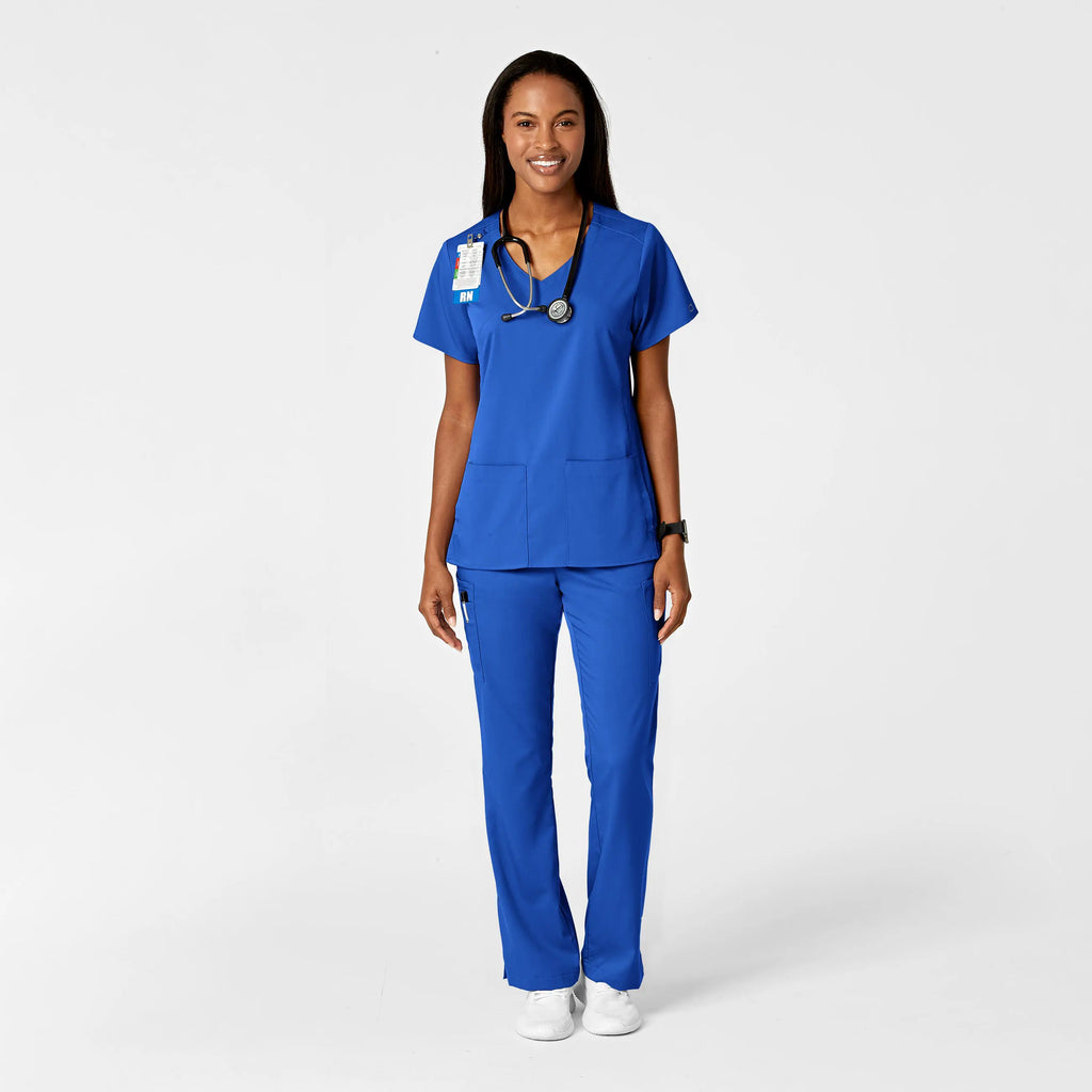 Wink Scrubs Women's Moderate Flare Leg Cargo Scrub Pant Royal Blue | scrub-supply.com