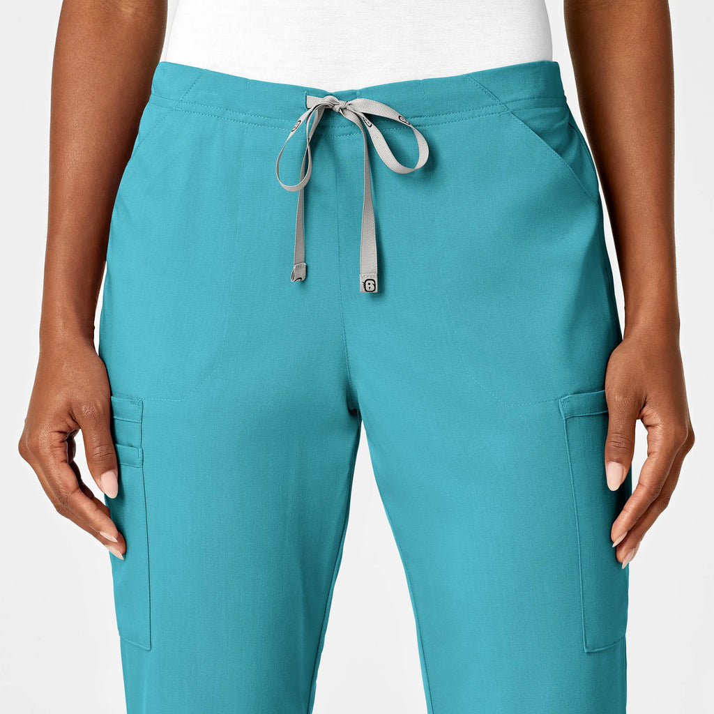 Wink Scrubs Women's Moderate Flare Leg Cargo Scrub Pant Teal | scrub-supply.com