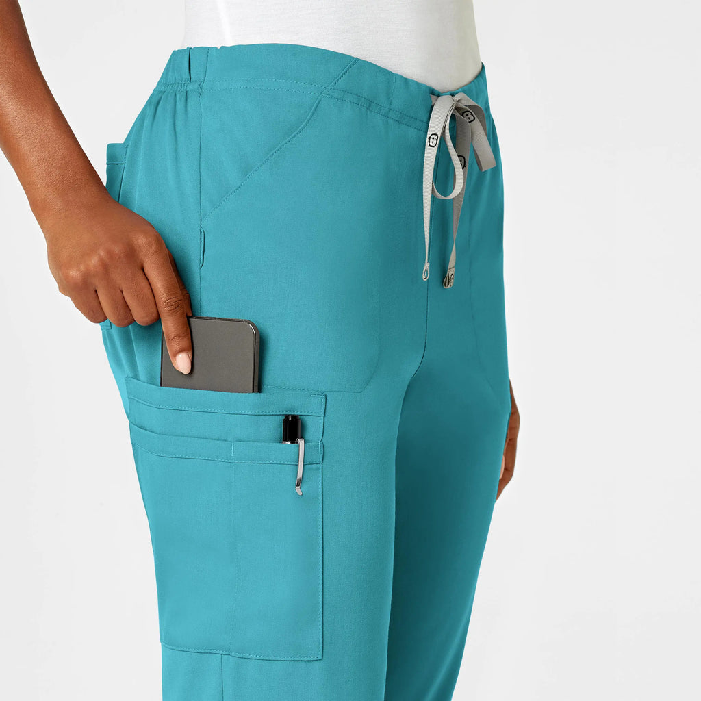 Wink Scrubs Women's Moderate Flare Leg Cargo Scrub Pant Teal | scrub-supply.com