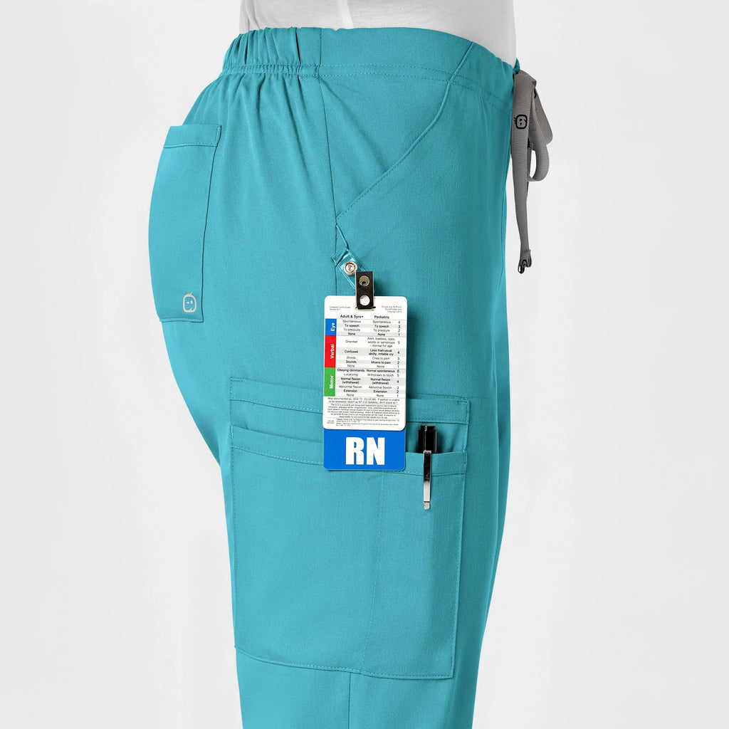 Wink Scrubs Women's Moderate Flare Leg Cargo Scrub Pant Teal | scrub-supply.com