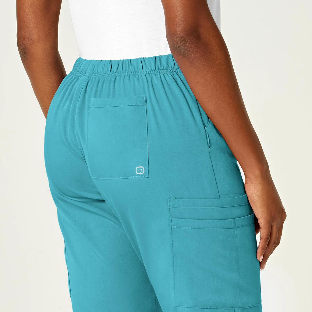 Wink Scrubs Women's Moderate Flare Leg Cargo Scrub Pant Teal | scrub-supply.com