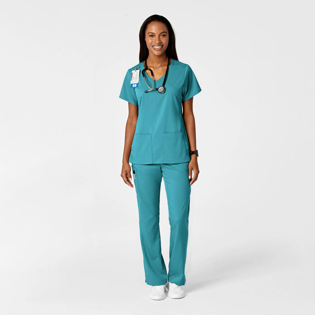 Wink Scrubs Women's Moderate Flare Leg Cargo Scrub Pant Teal | scrub-supply.com