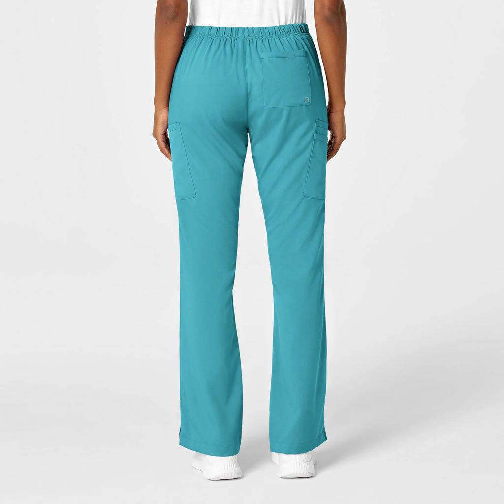 Wink Scrubs Women's Moderate Flare Leg Cargo Scrub Pant Teal | scrub-supply.com